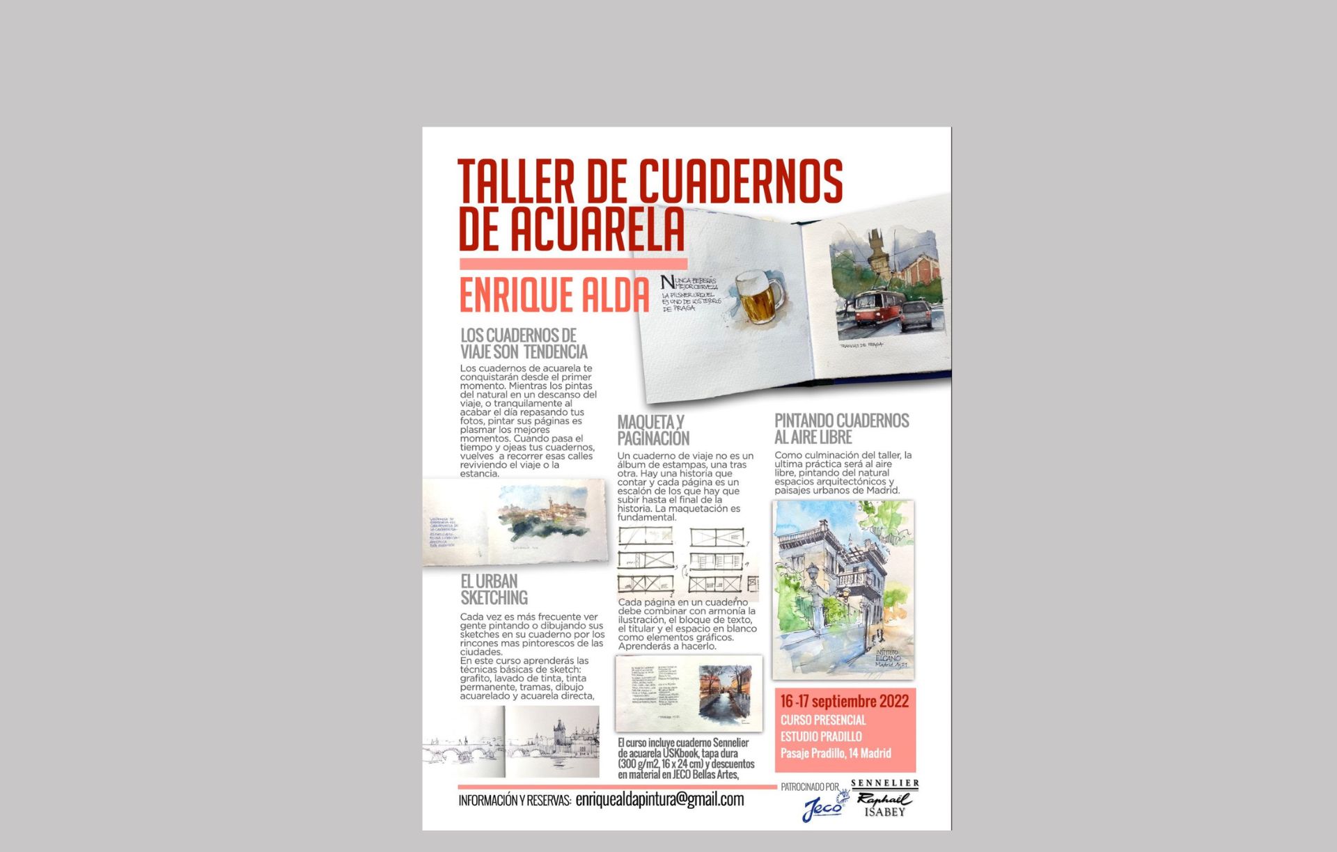 Taller de Cuadernos de Acuarela impartido por ENRIQUE ALDA (16 y 17 de  septiembre de 2022) - Agrupación Española de Acuarelistas